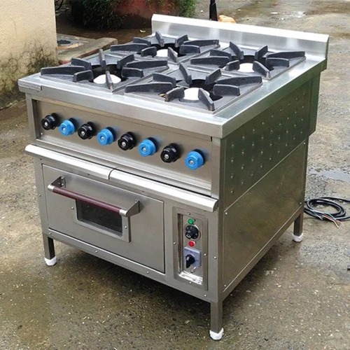 SS Oven Four Burner Range